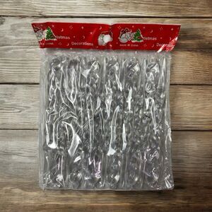 Christmas Tree Clear Plastic Icicle Ornaments Decoration Xmas Decor - 60 Count